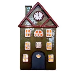 Darthome Limited Green Clock Tower House Candle Holder -Décor Dreams Shop IMG E8177copy