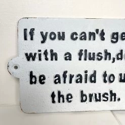 Darthome Limited Cast Iron Use The Brush Bathroom Wall Sign 22cm -Décor Dreams Shop IMG E8236 editedCN
