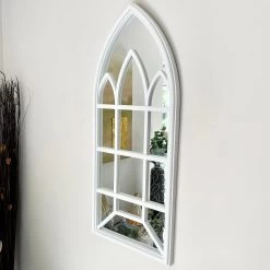 Darthome Limited White Gothic Arch Window Mirror 70cm