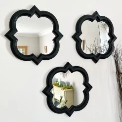 Darthome Limited Black Quarterfoil Wall Mirrors Set Of 3