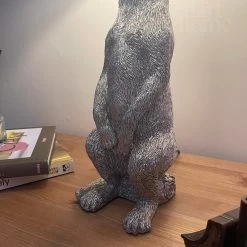 Darthome Limited Silver Meerkat Table Lamp With Blue Velvet Drum Shade -Décor Dreams Shop IMG E8777 editedAJ
