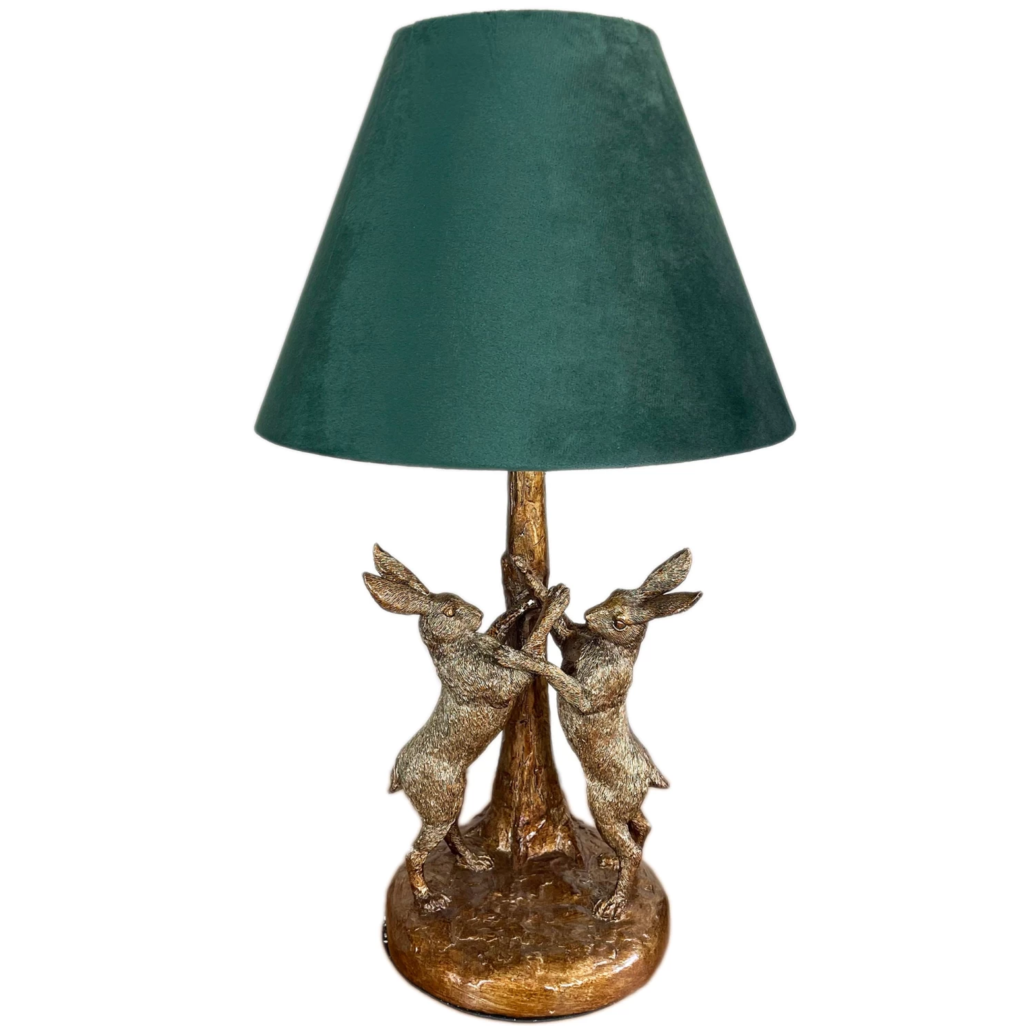 Darthome Limited Gold Marching Hares Lamp With Green Velvet Shade 9 Darthome Limited Gold Marching Hares Lamp With Green Velvet Shade - Image 7