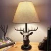 Darthome Limited Stags Head Table Lamp With White Linen Shade 1 Darthome Limited Stags Head Table Lamp With White Linen Shade -Décor Dreams Shop IMG E8826 editedBS