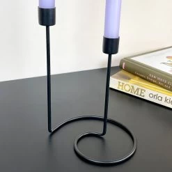 Darthome Limited Black Spiral Double Candlestick Holder