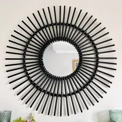 Darthome Limited Black Rattan Mirror 80cm -Décor Dreams Shop IMG E9050