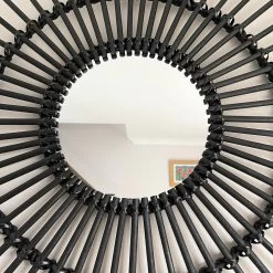 Darthome Limited Black Rattan Mirror 80cm -Décor Dreams Shop IMG E9057