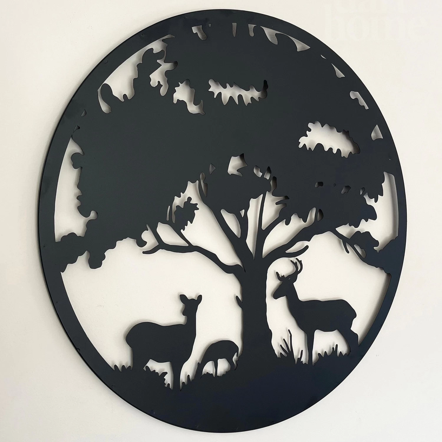 Darthome Limited Black Metal Round Tree Deer Silhouette Wall Art 4 Darthome Limited Black Metal Round Tree Deer Silhouette Wall Art - Image 2