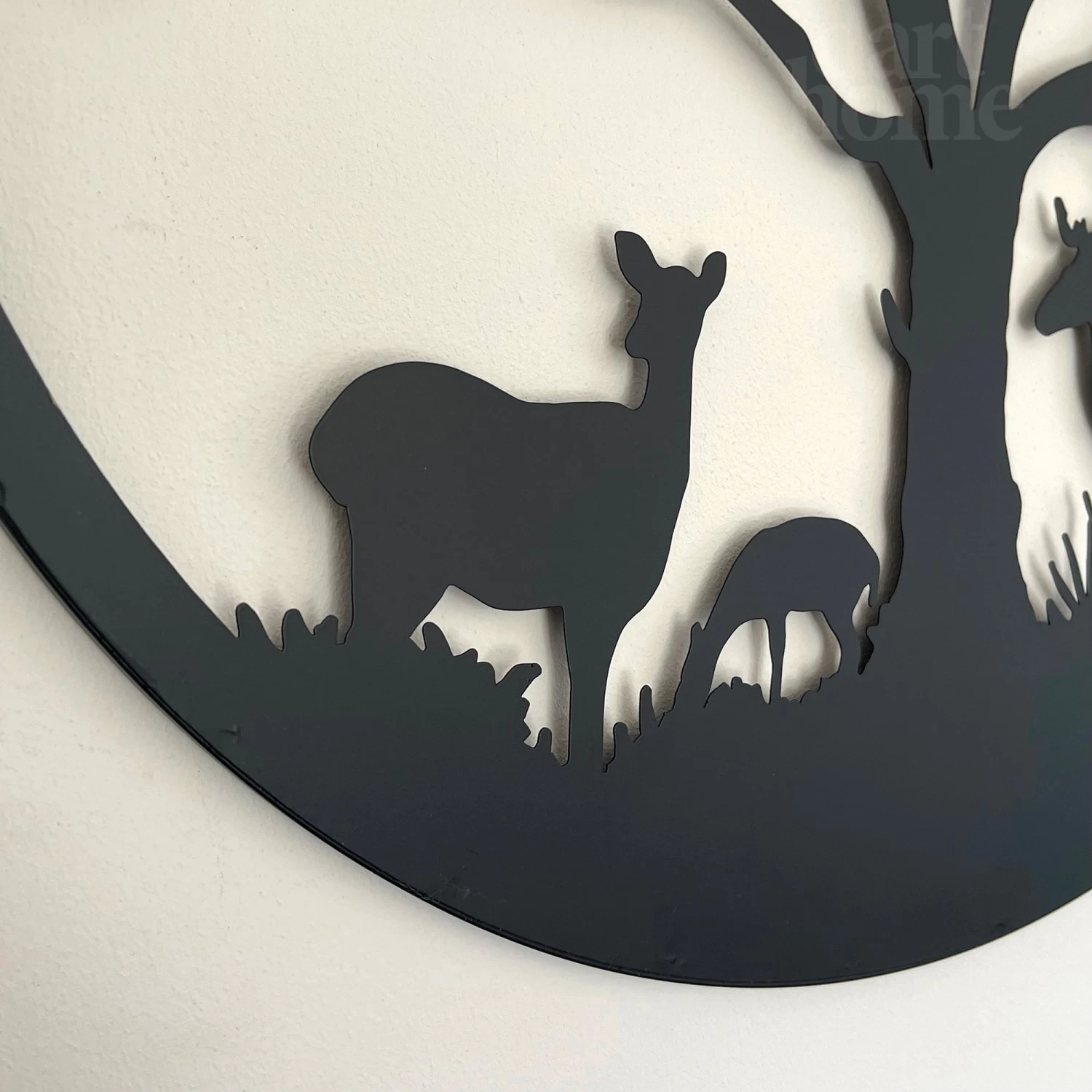 Darthome Limited Black Metal Round Tree Deer Silhouette Wall Art 5 Darthome Limited Black Metal Round Tree Deer Silhouette Wall Art - Image 3