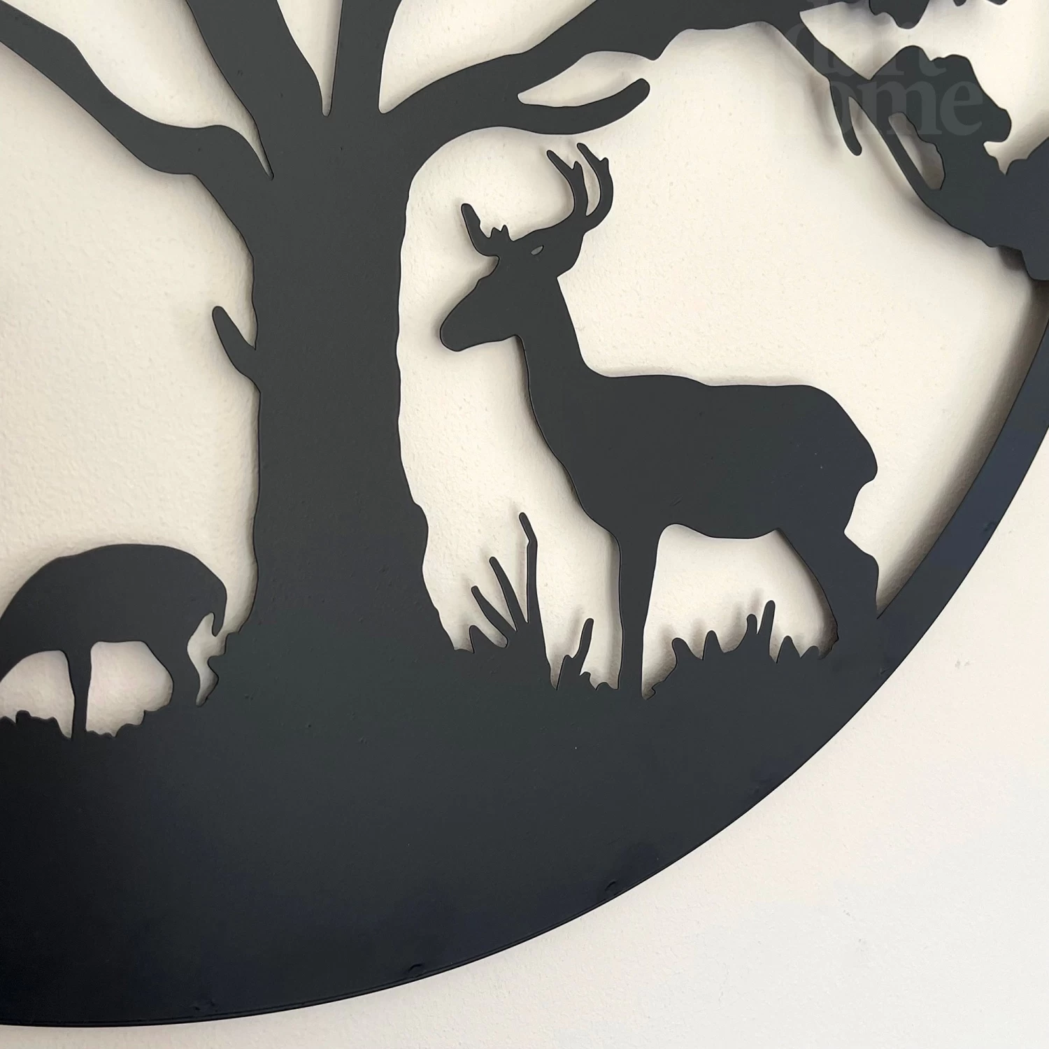 Darthome Limited Black Metal Round Tree Deer Silhouette Wall Art 6 Darthome Limited Black Metal Round Tree Deer Silhouette Wall Art - Image 4