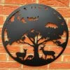Darthome Limited Black Metal Round Tree Deer Silhouette Wall Art -Décor Dreams Shop IMG E9377 editedBL