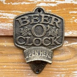 Darthome Limited Cast Iron Beer O'Clock Wall Bottle Opener