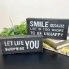 Darthome Limited Black Sentiment Message Blocks - Set Of 2 2 Darthome Limited Black Sentiment Message Blocks - Set Of 2 -Décor Dreams Shop IMG E9562 editedGT