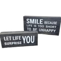 Darthome Limited Black Sentiment Message Blocks - Set Of 2 -Décor Dreams Shop IMG E9562 editedGTcopy
