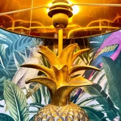Darthome Limited Gold Pineapple Table Lamp W/ Black Fabric Shade -Décor Dreams Shop IMG E9745 edited20