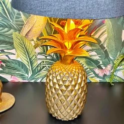 Darthome Limited Gold Pineapple Table Lamp W/ Black Fabric Shade -Décor Dreams Shop IMG E9748 edited22