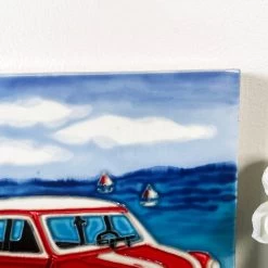 Darthome Limited Red Car On Beach Ceramic Tile Wall Art -Décor Dreams Shop IMG E9883