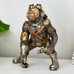 Darthome Limited Gold Steampunk Monkey Sculpture