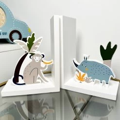 Darthome Limited Safari Childrens Bookends - Monkey And Rhino