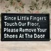 Darthome Limited Fingers Please Remove Shoes Cast Iron Wall Sign