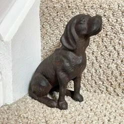 Darthome Limited Cast Iron Sitting Dog Doorstop Ornament 15cm