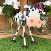 Darthome Limited Black & White Metal Boggly Cow Garden Statue 26cm