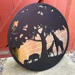Darthome Limited Black Silhouette African Wildlife Garden Mirror